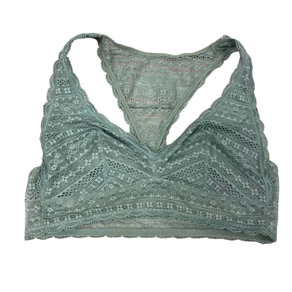 Victoria’s Secret Green Floral Lace Bralette Size M